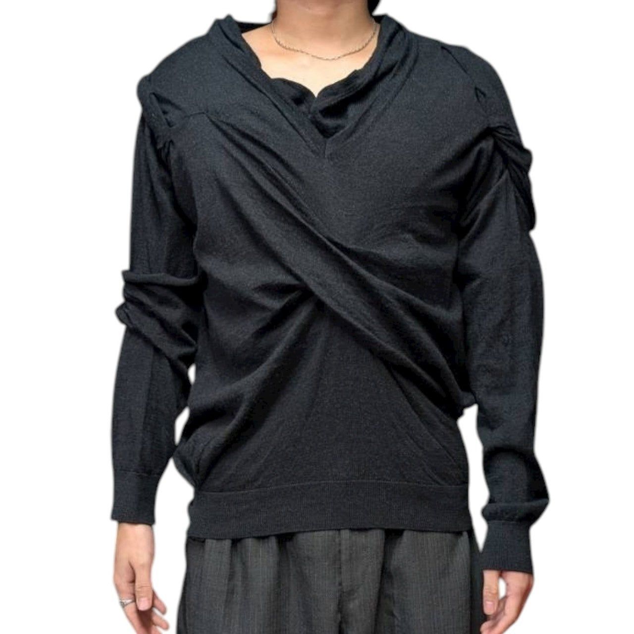 MAISON MARGIELA(メゾンマルジェラ) 21SS Co-Ed draped design v-neck 