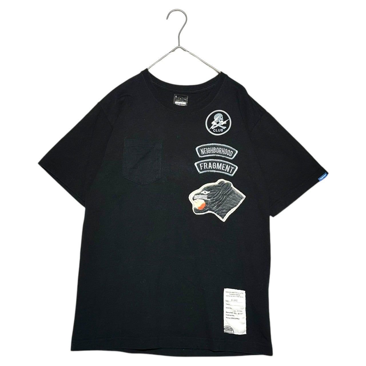 NEIGHBORHOOD × FRAGMENT DESIGN(ネイバーフッド×フラグメントデザイン) 00's patch print T-shirt ワッペンプリント Tシャツ 1(S程度) ブラック 9,438円