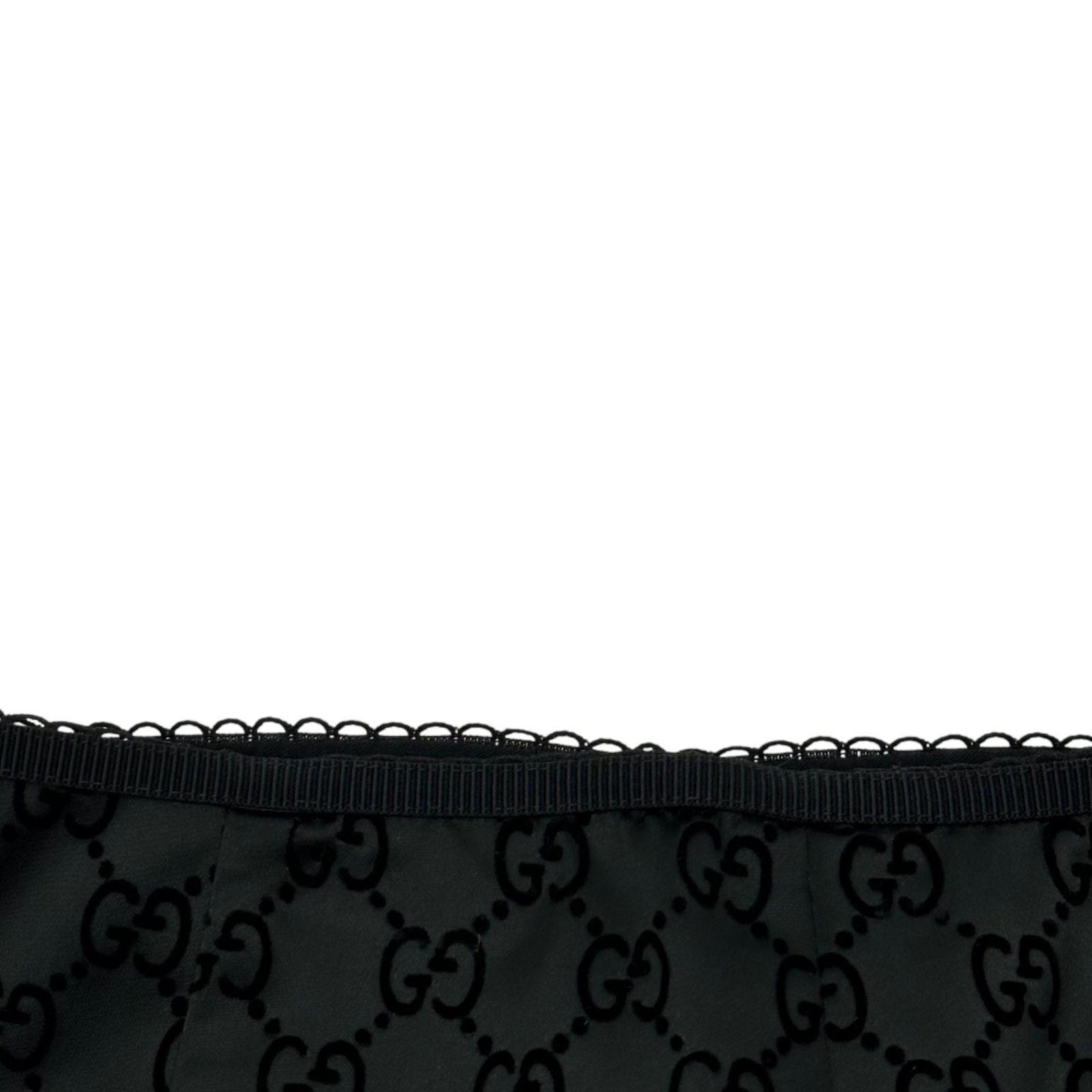 GUCCI グッチ ドレープ スカート ウエストゴム 黒 ストレッチ GUCCI(グッチ) 24SS GG printed duchess silk skirt GG プリント