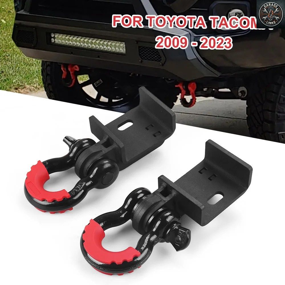 フロントデーモン牽引フックブラケット、3/4インチDリングシャックルマウントキット付き トヨタ タコマ 2009-2023 DAC744