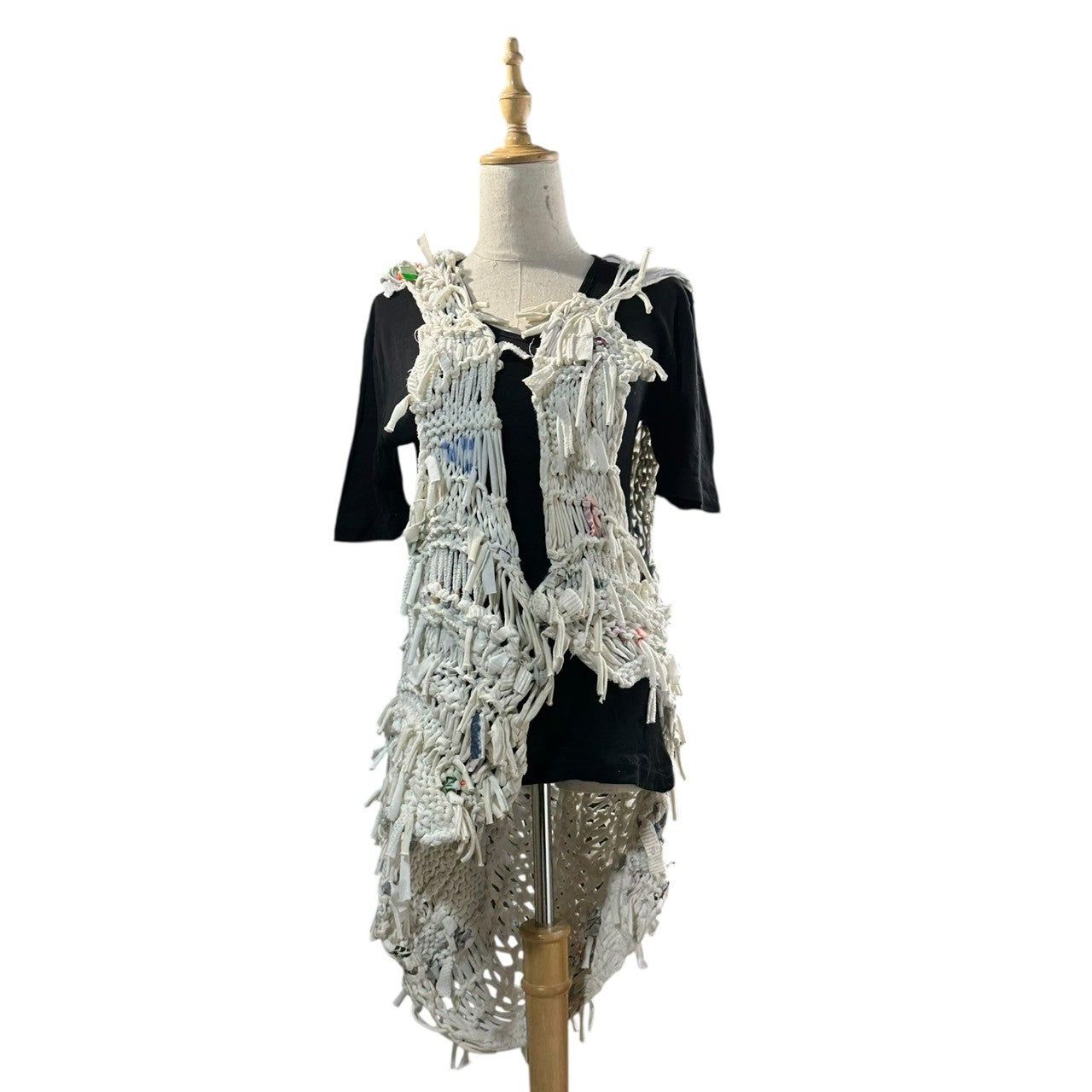 ANREALAGE(アンリアレイジ) 07SS ”INORI” Archive Hand-knit Crazy Low Gauge Knit Vest 最初期 アーカイブ 手編み クレイジー ローゲージ ニット ベスト 00259876 1 ホワイト