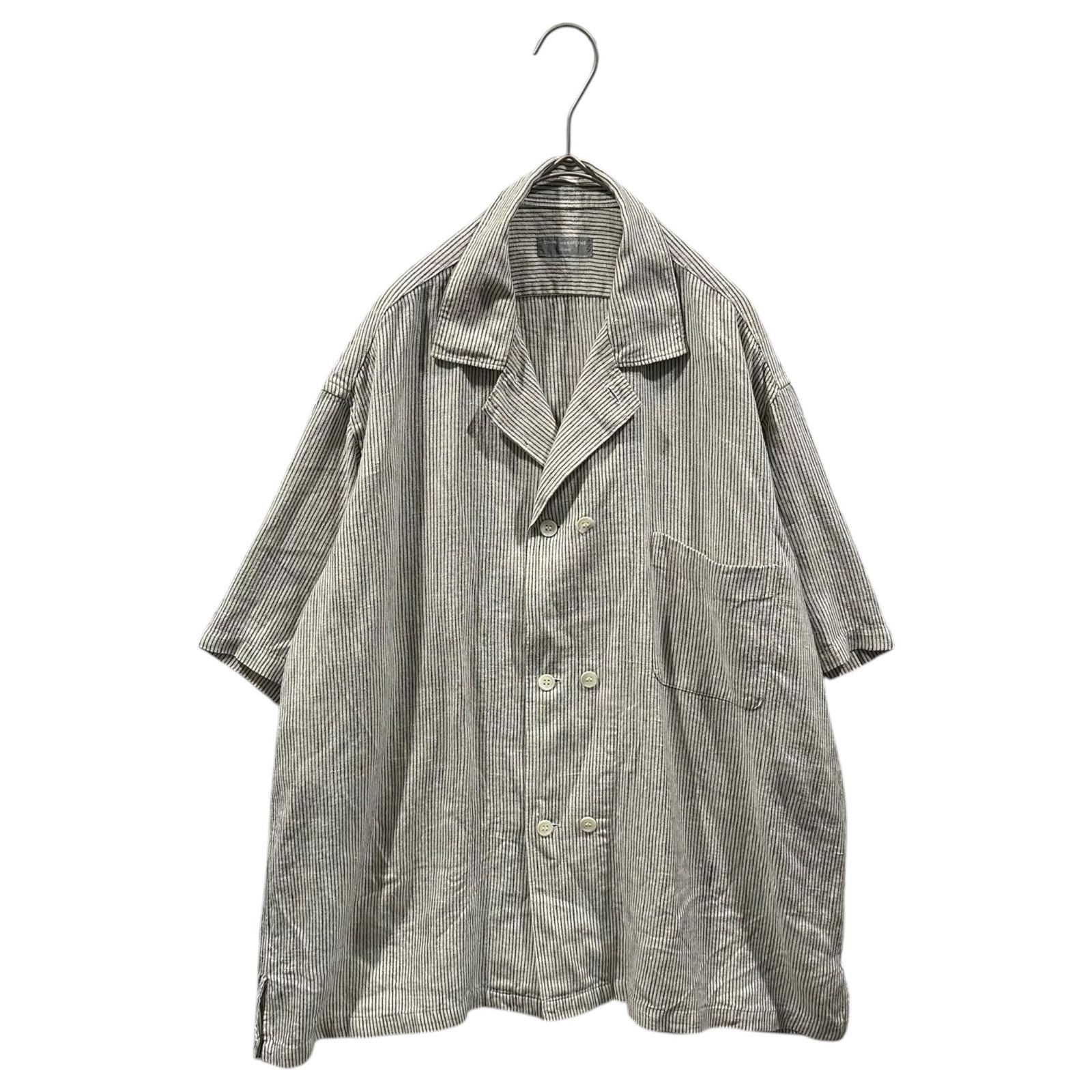 COMME des GARCONS HOMME(コムデギャルソンオム) 1980's Double-button Open-collar Oversized S/S Shirt 1980年代 2連 ボタン 開襟 オーバーサイズ シャツ ヴィンテージ ストライプ