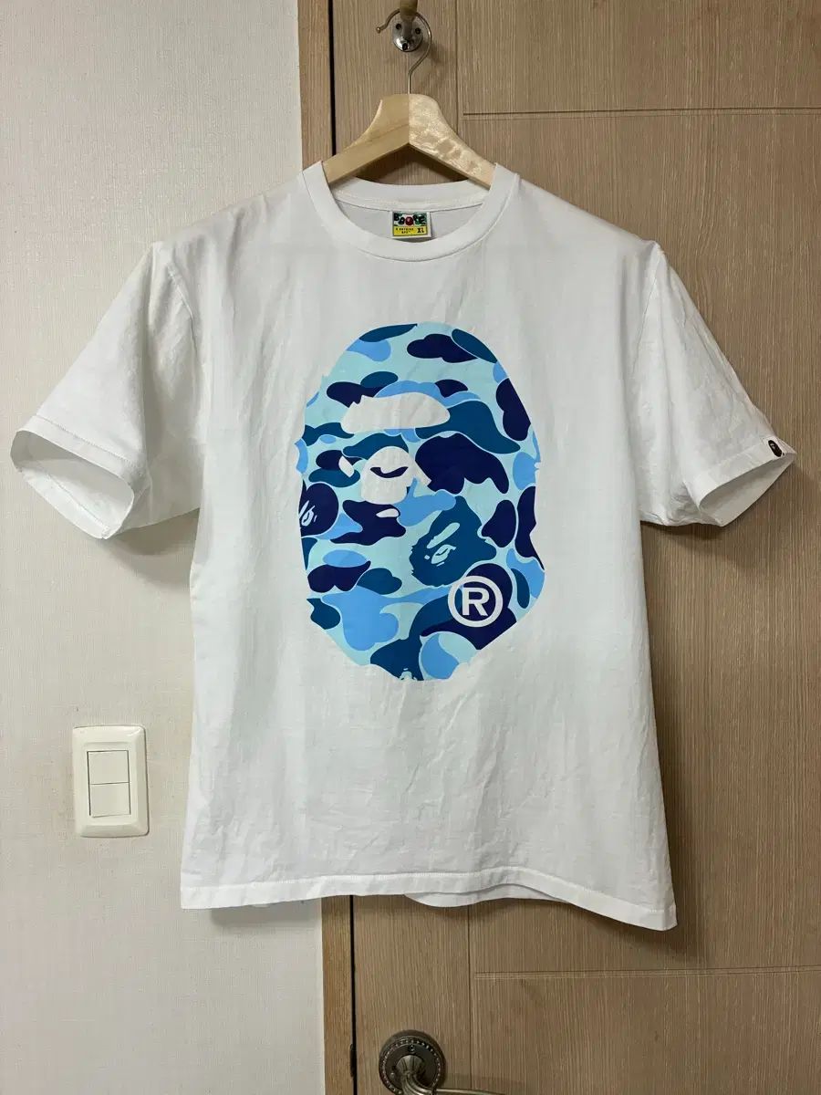 XL A BATHING APE アベイシングエイプ ABCカモ Tシャツ 白/ブルー