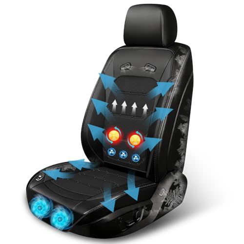 クールシート 車 2026 夏 シートカバー 超大型ファン２個+3個強力ファン 立体通気孔 48個穴 3D立体メッシュ 冷風送風 3段階調節 高速回転 カーシート カバー 車用 振動機能 通気性素材 蒸れない 快適 二つのUSBポート エアーシ…