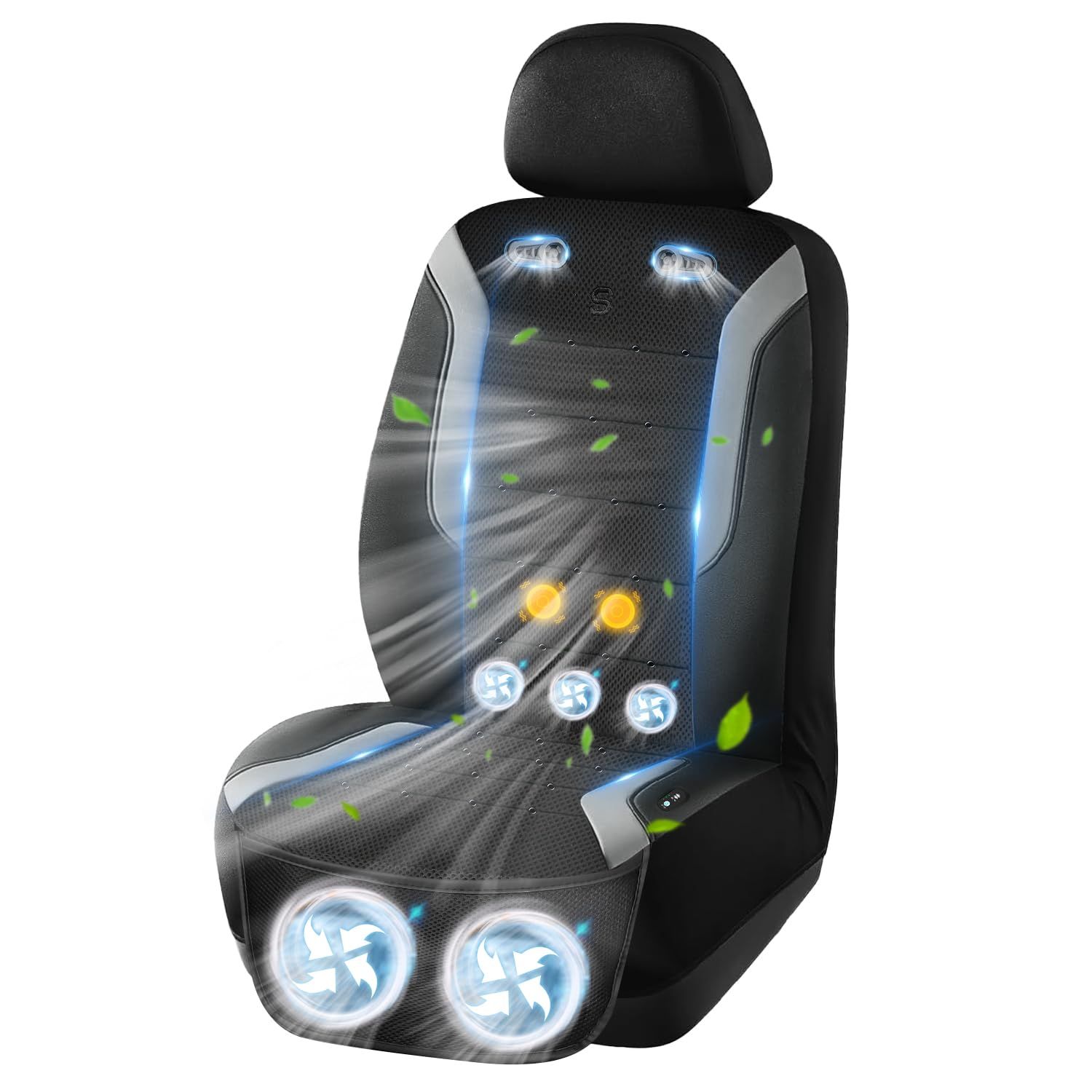 クールシート 車 【ｘ振動機能搭載】 2026年進化モデル 大風量 クーラーシート 夏 首元/背中/座面送風 送風ファン クーラー 32個通気穴 風量調節3段階 涼しい 蒸れない 低騒音 滑り止め 運転席 助手席 DC12V 猛暑対策 カー用品 長…