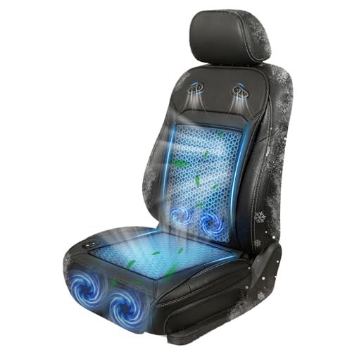 シートクーラー 車 クールシート 2026新進化 【ジェル素材＆2枚大型ファン＆2枚小型ファン】 三段階風量調節 自動モード ハニカム構造 蒸れない ドライブ 通勤 DC12V 4色選択可能 保証書付