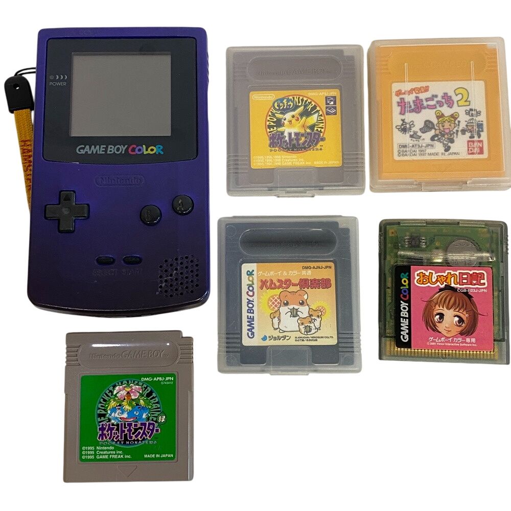 Nintendo 任天堂 CGB-001 完動品 本体 カセット まとめて 計6点セット たまごっち ポケモン 平成 レトロ ゲームボーイカラー ゲームハード