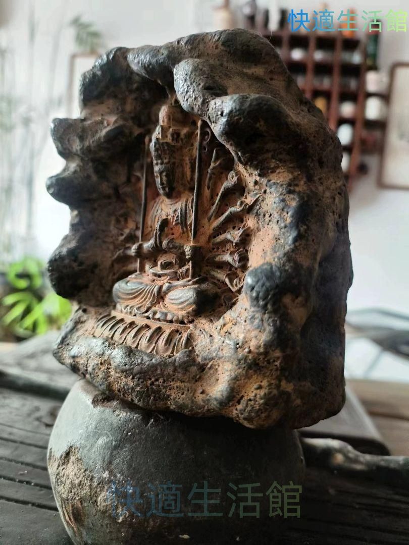 石像 千手観音仏像 茶室 博古架 禅意 置物 装飾品 工芸品 gyp624