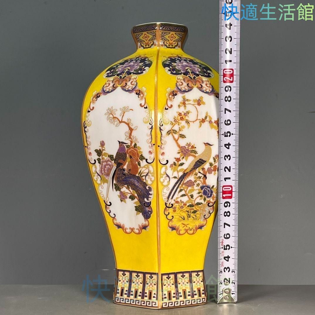 清乾隆蒔金琺瑯彩花鳥六方瓶 景徳鎮 陶磁器 装飾品 現代工芸品美術品 置物 清雍正琺瑯彩花鳥図紋賞瓶 景徳鎮 陶磁器 装飾品 現代工芸品 美術品
