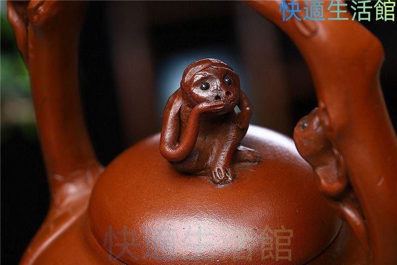 猿の壺紫砂壺 中国古美術  紫泥急須・茶壺・茶道具置物・古置物 猿の壺紫砂壺 中国古美術 紫泥急須・茶壺・茶道具置物・古置物 gyp624