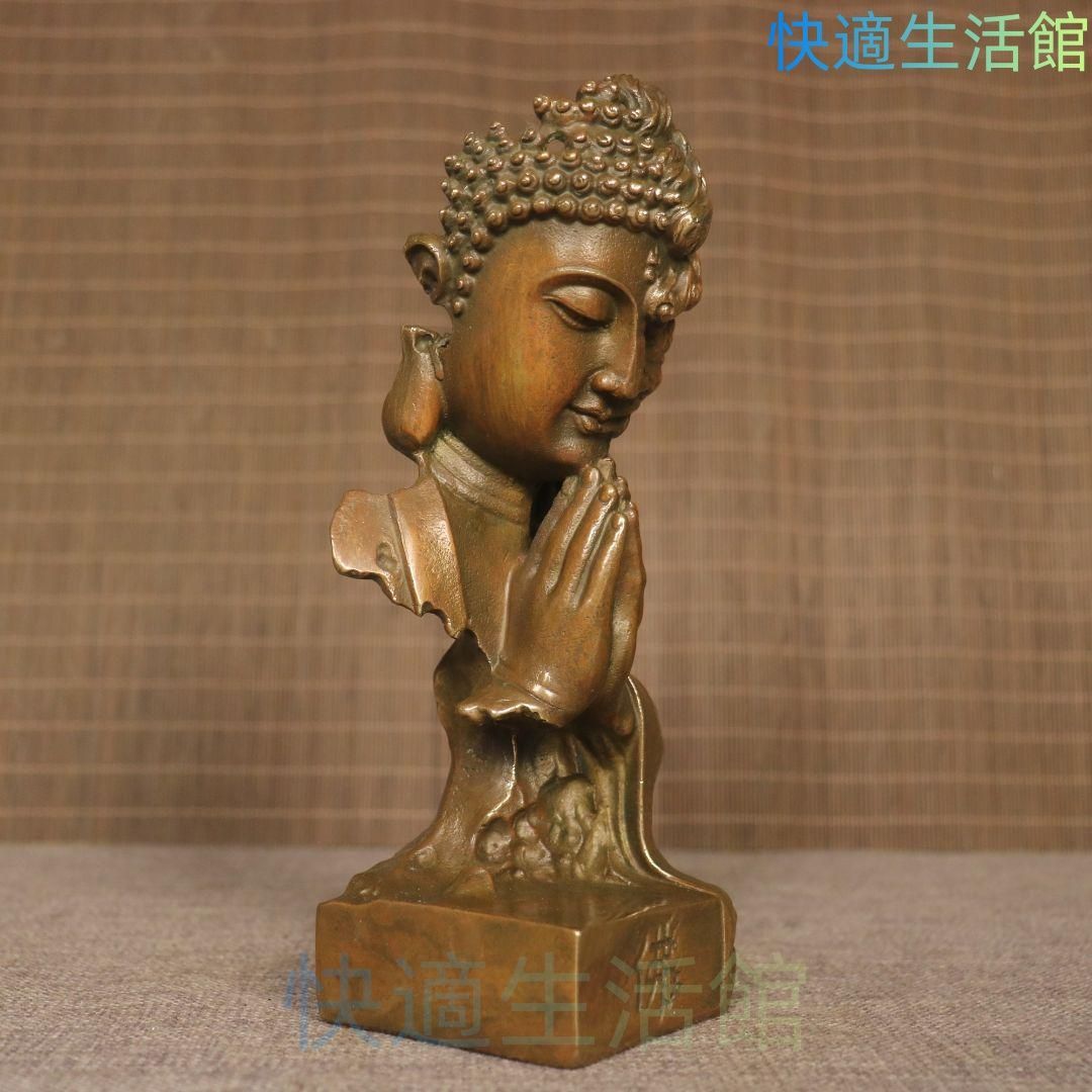 銅製 釈迦如来仏仏像 事務デスクトップ机 茶室 茶寵 置物 装飾品 工芸品 銅 細工 釈迦如来仏仏像 事務デスクトップ机 茶室 茶寵 置物 装飾品 工芸