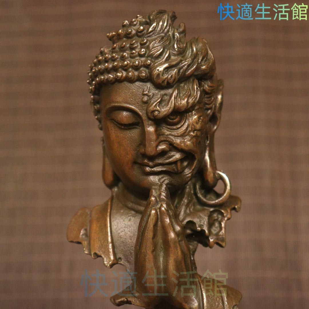 銅製 釈迦如来仏仏像 事務デスクトップ机 茶室 茶寵 置物 装飾品 工芸品 銅 細工 釈迦如来仏仏像 事務デスクトップ机 茶室 茶寵 置物 装飾品 工芸