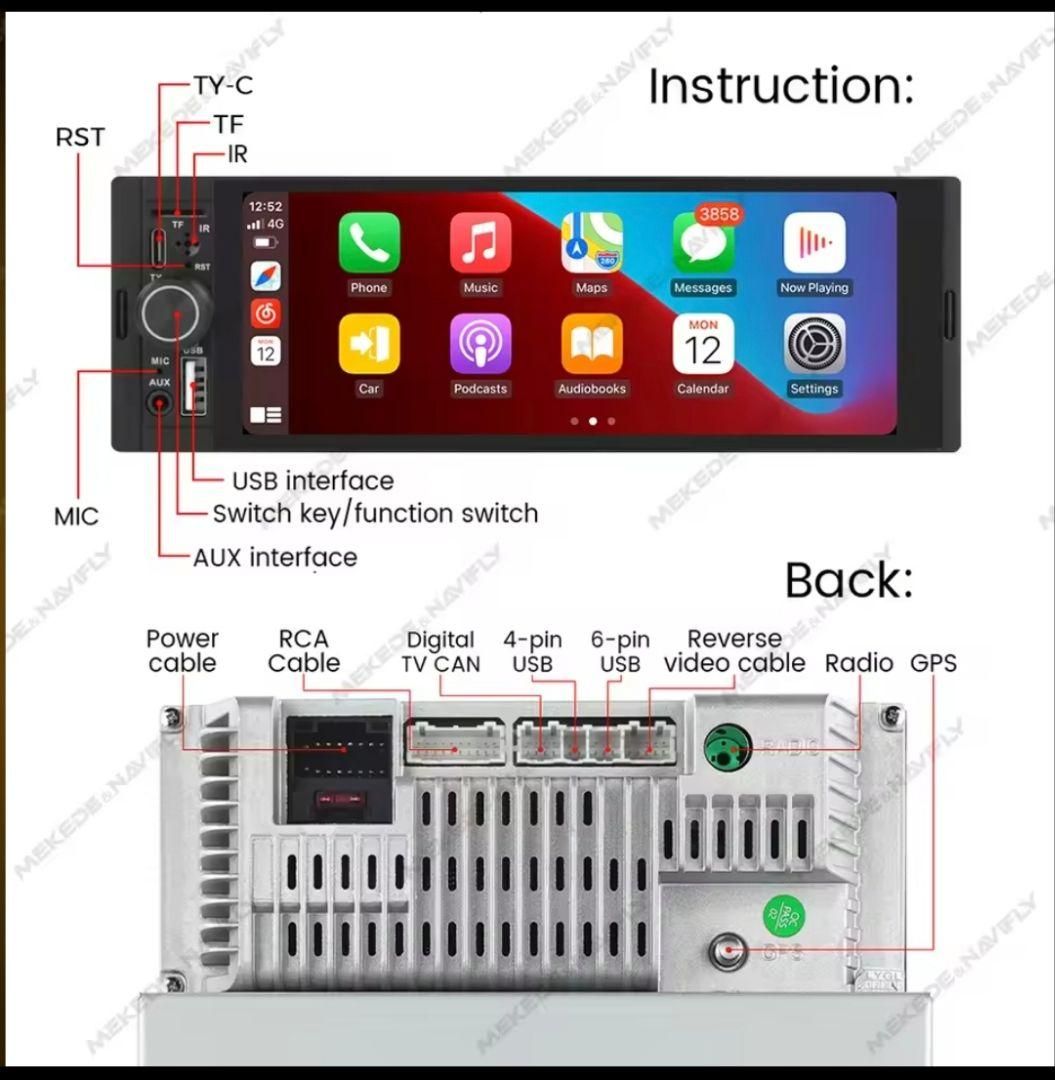 MEKEDE カーラジオ 1din 6.86 インチマルチメディア OD9 - メルカリ