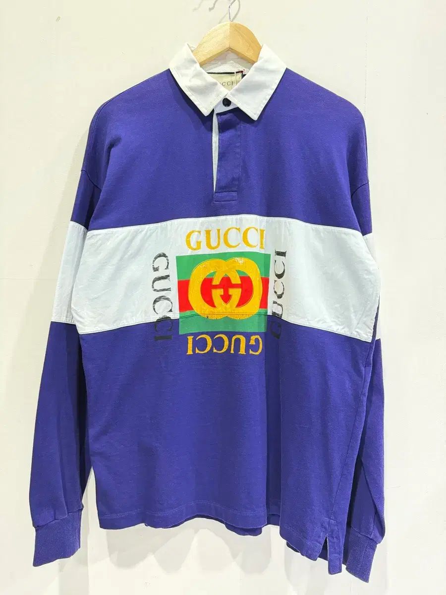 グッチ ヴィンテージ ロゴ ラグビー シャツ L 正規品