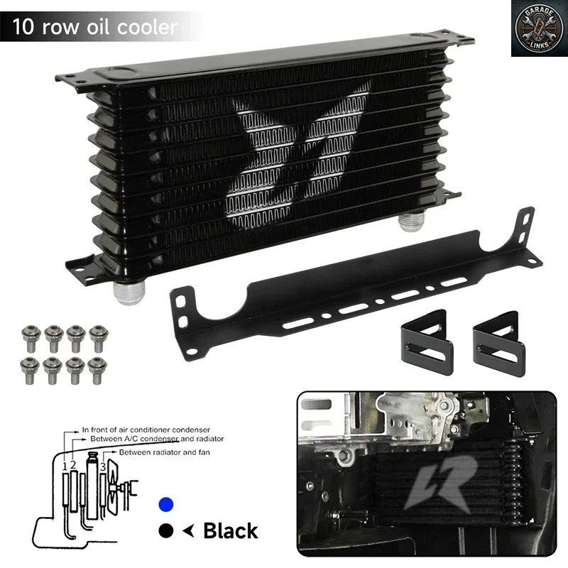 LINESRACING AN10 10列オイルクーラー（262mmマウントブラケットキット付き、トラストタイプ、ブルー） 10,260円