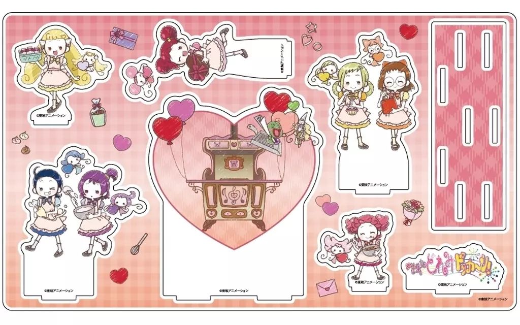 【中古】アクリルスタンド・アクリルパネル 15.集合デザイン バレンタインver.(グラフアートイラスト) プレミアム アクリルジオラマプレート 「おジャ魔女どれみドッカ～ン!」