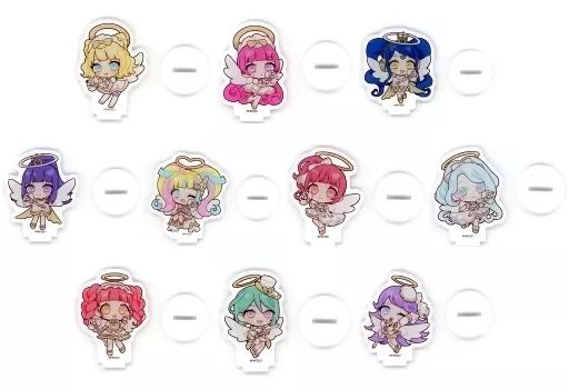 【中古】アクリルスタンド・アクリルパネル 全10種セット 「プリティーオールフレンズ アクリルぷちスタンド 07 天使ver. ミニキャラ」