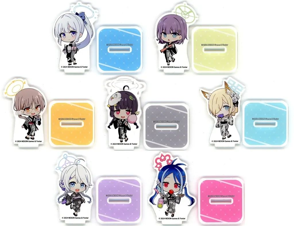 【中古】アクリルスタンド・アクリルパネル 全7種セット 「ブルーアーカイブ×AnimaxCafe+ トレーディングアクリルスタンド」