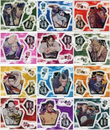 【中古】アクリルスタンド・アクリルパネル 全12種セット 「ゴールデンカムイ展 アクリルフィギュアコレクション 第2弾」