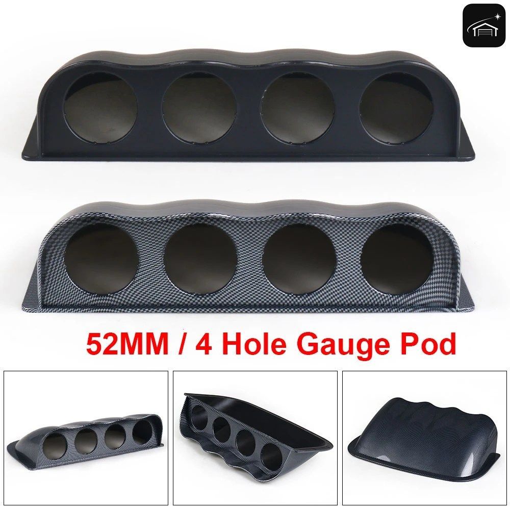 2インチ 52mm レーシング 4穴 ダッシュボード クワッドゲージホルダーポッド ABS ダッシュボード 52mm 車用ゲージ 車用メーター