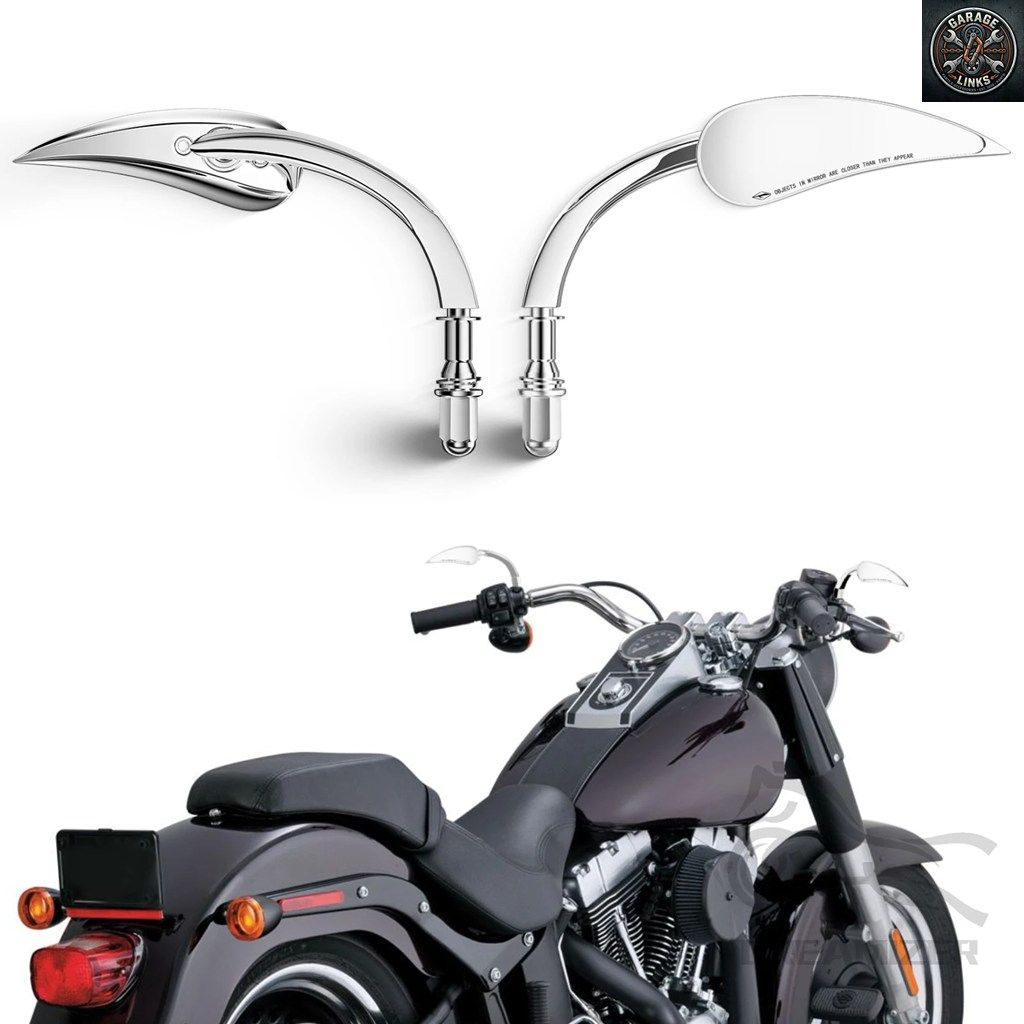 2個入り 8/10mm オートバイ用ミラー スピアブレード サイドミラー ハーレー クルーザー ストリート スポーツバイク用