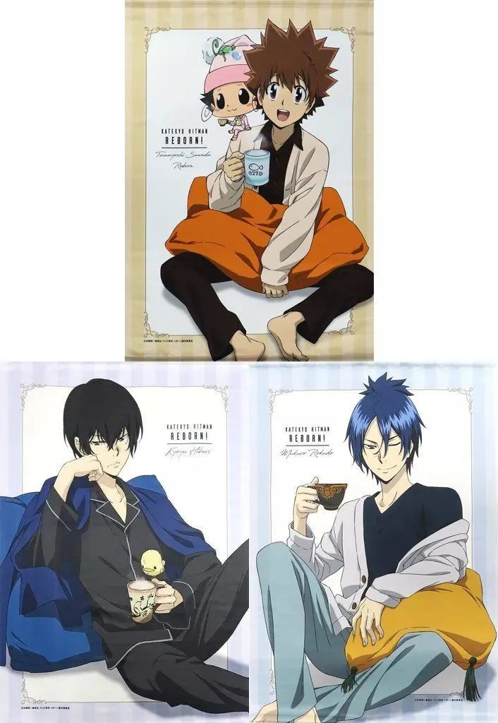 【中古】タペストリー 全3種セット 描き下ろし等身タペストリー 「DMMスクラッチ! 家庭教師ヒットマンREBORN! -パジャマver-」 A賞