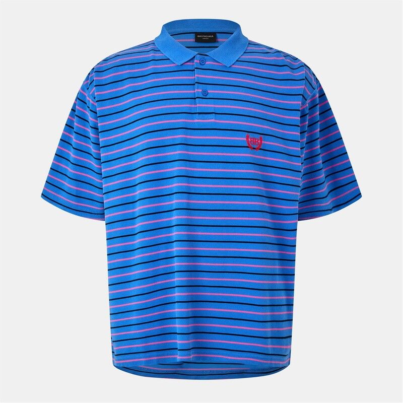 バレンシアガ メンズ トップス ポロシャツ BALENCIAGA Bal SS Reg Polo Sn52 BluePink ブルー