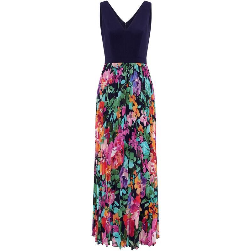ジーナバッコーニ レディース ボトムスカート マキシワンピース プリーツ マキシ Gina Bacconi Mariella Maxi Dress With Pleated Skirt Navy Mu