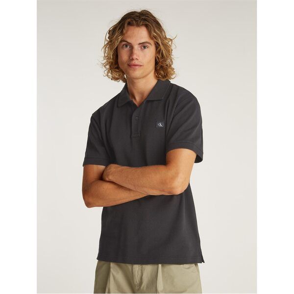 カルバンクライン メンズ トップス ポロシャツ Calvin Klein Jeans WOVEN LABEL POLO CK Black ブラック