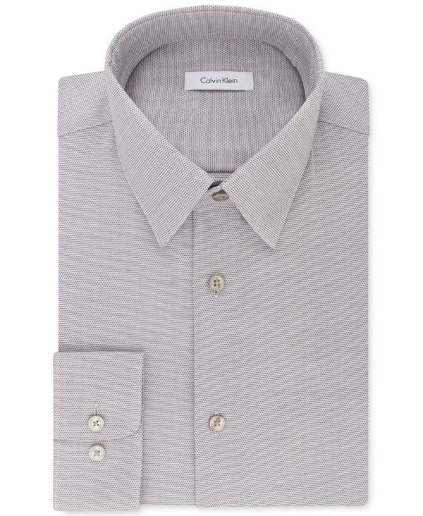 カルバンクライン メンズ トップス シャツ Calvin Klein Mens ClassicRegular NonIron Stretch Performance Dress Shirt Ash ア