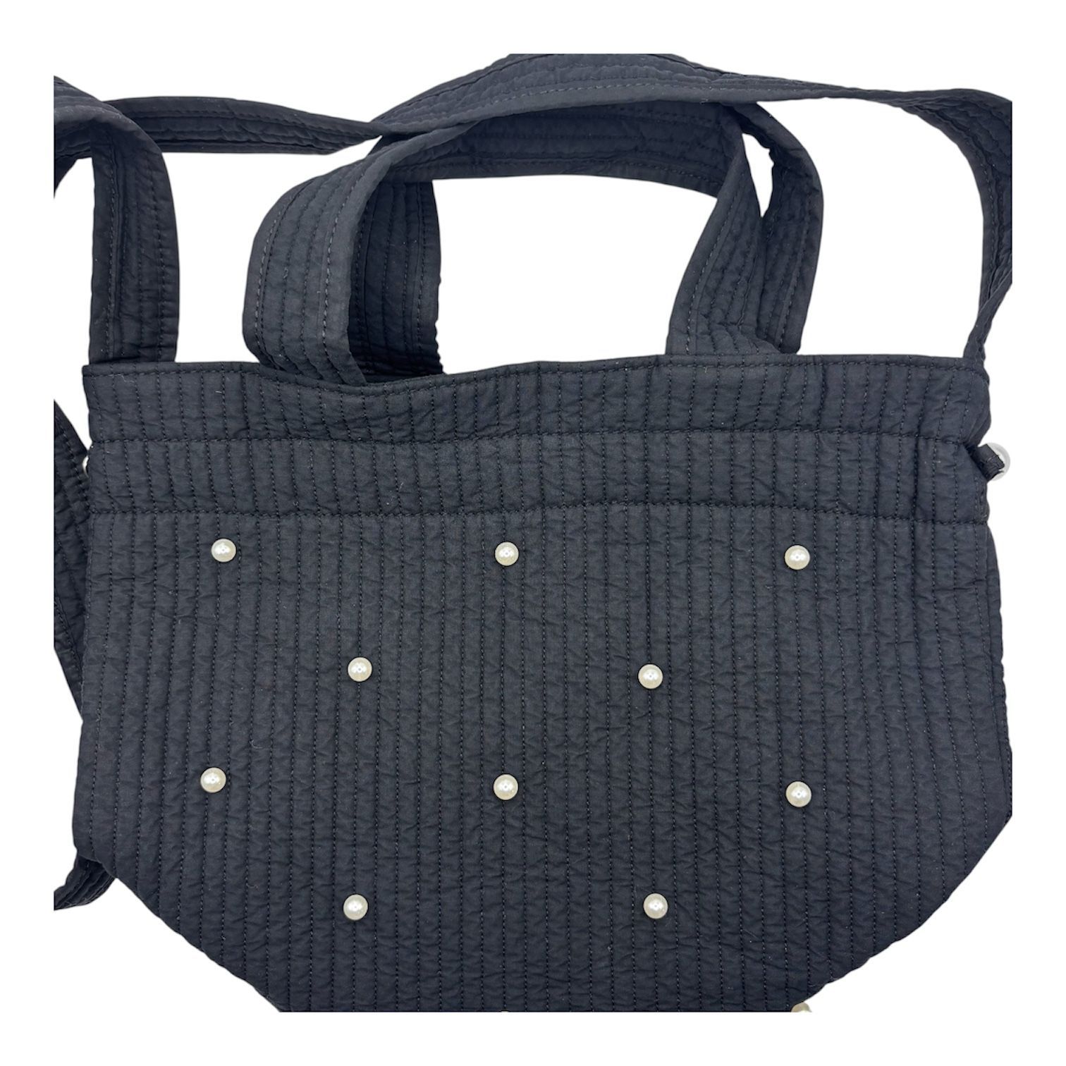 THE ELLA ヌビバッグ パール 　黒色キルティングショルダーバッグ マザーズバッグ　ブラック