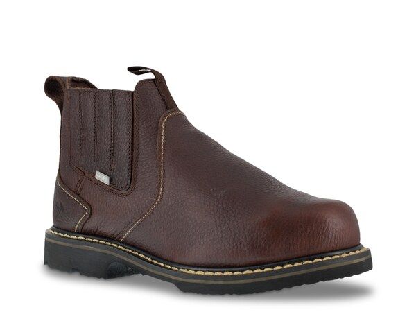 アイロンエイジ メンズ シューズ ブーツ・レインブーツ Tシャツ ブーツ Iron Age Groundbreaker Slip On Steel Toe Work Boot Dark Brown ブ