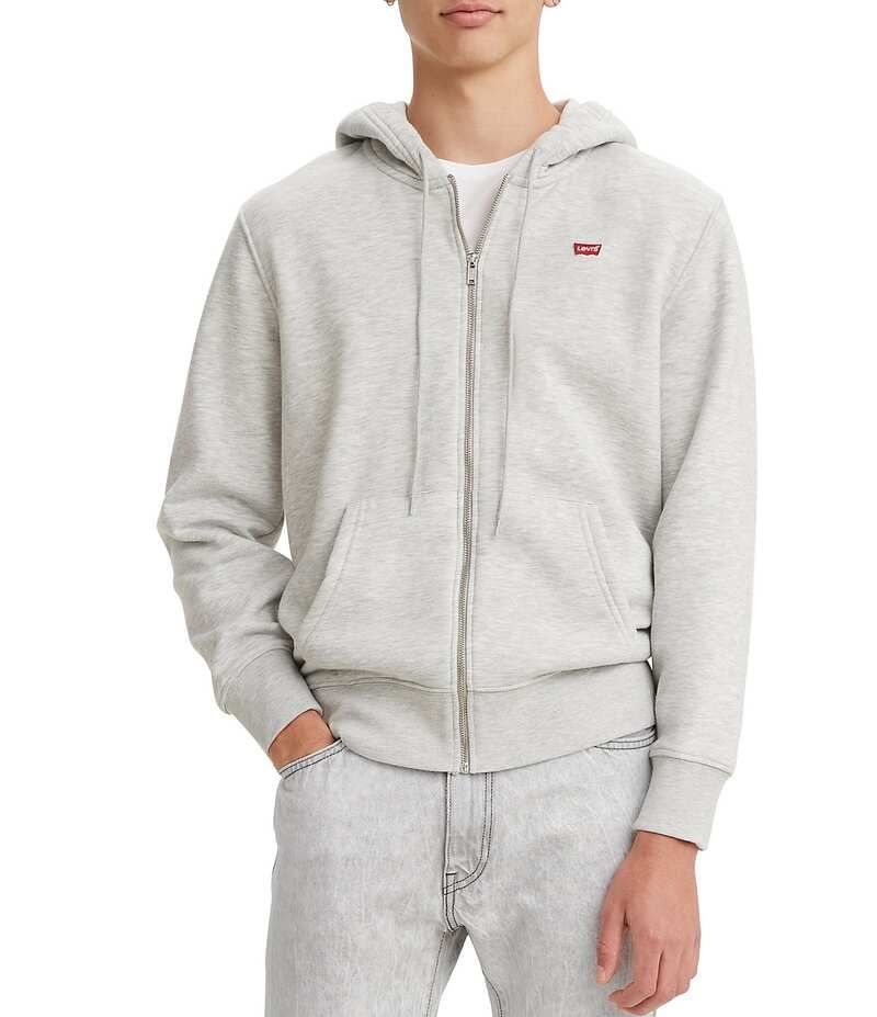 リーバイス メンズ アウター パーカー・スウェット フリース パーカー LevisR Fleece ZipUp Hoodie Chisel Grey Heather グレー