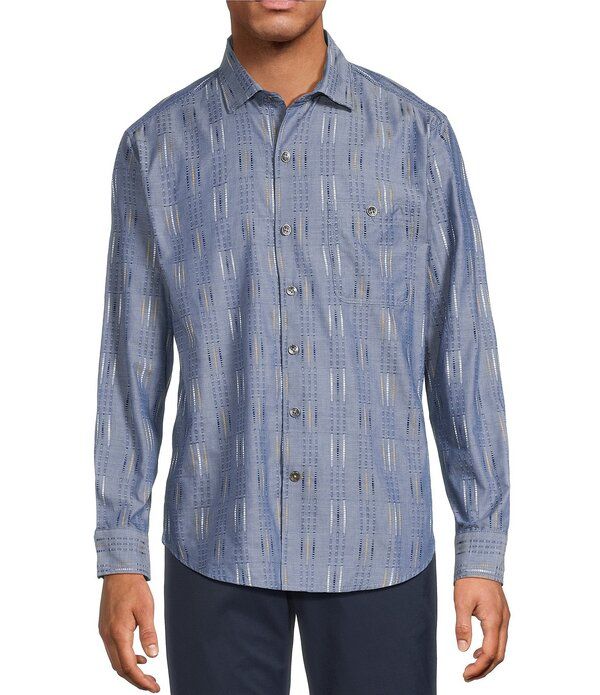 トッミーバハマ メンズ トップス シャツ Tommy Bahama Cabrera Stripe Long Sleeve Woven Shirt Bering Blue ブルー