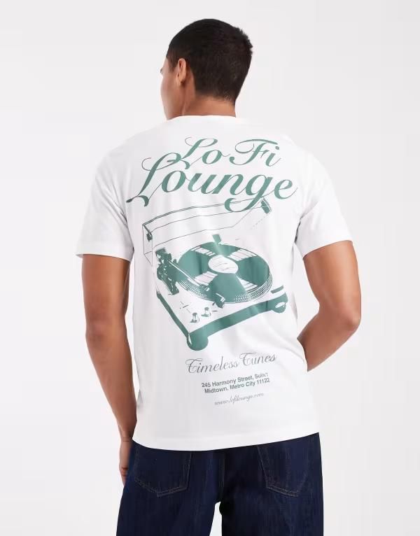 オンリーアンドサンズ メンズ トップス Tシャツ レギュラーフィット プリント シャツ ONLY SONS regular fit Tshirt with back print Bright Whit