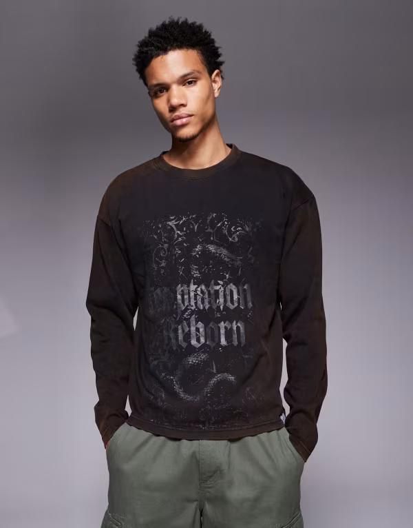 リキュールアンドポーカー メンズ トップス Tシャツ リラックスフィット シャツ グラフィック Liquor N Poker relaxed fit snake graphic acid Tshirt