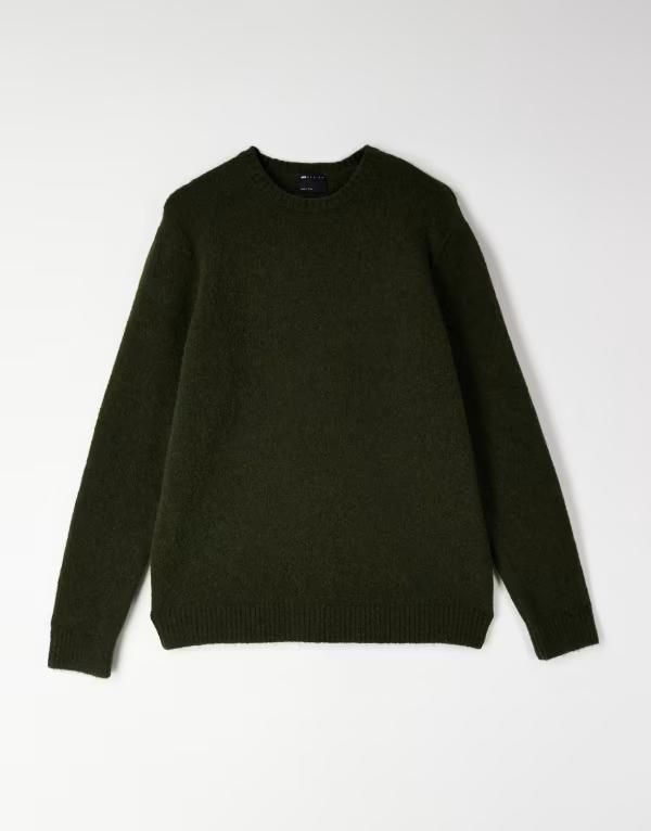 エイソス メンズ アウター ニット・セーター クルーネック ASOS DESIGN relaxed knit crew neck sweater GREEN グリーン