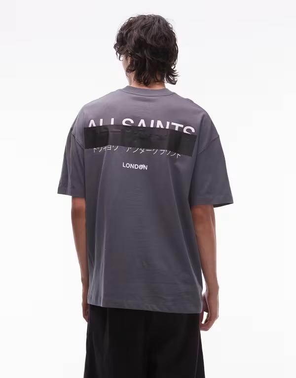 オールセインツ メンズ トップス Tシャツ AllSaints redactshirt in dark parma blue ブルー