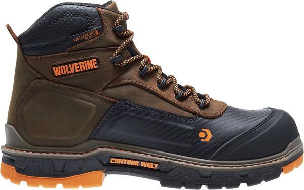 ウルヴァリン メンズ シューズ ブーツ・レインブーツ Wolverine Mens Overpass CarbonMAX 6 Waterproof Composite Toe Work Boots B