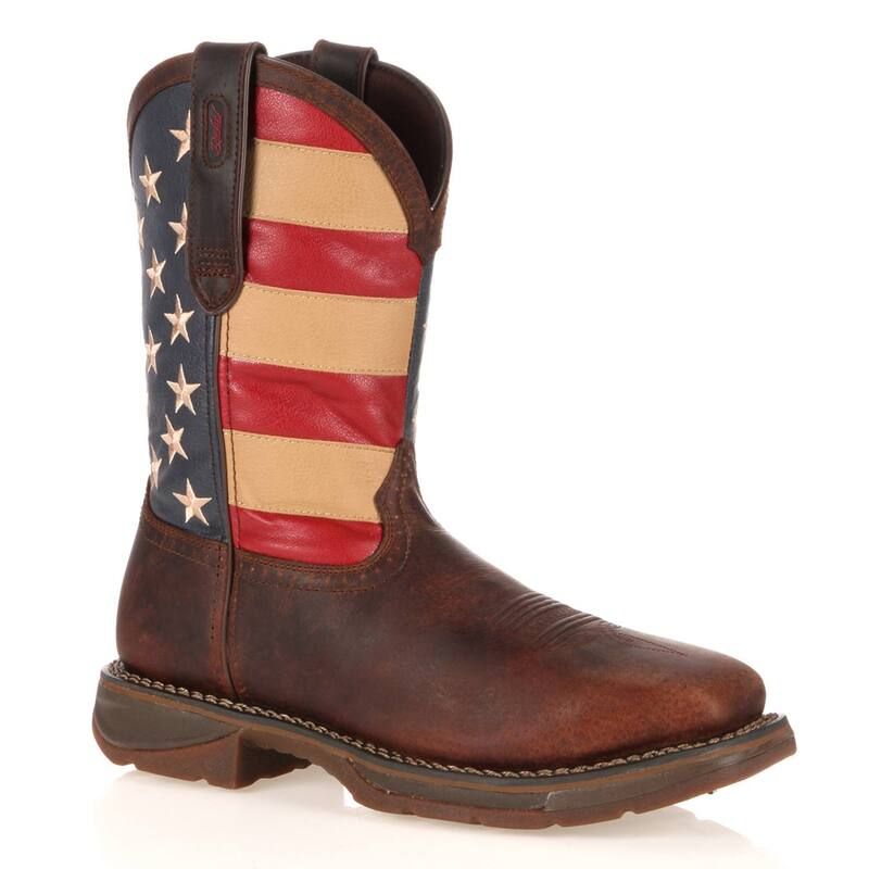ドゥランゴ メンズ シューズ ブーツ・レインブーツ Tシャツ Durango Workin Rebel American Flag SteelToe Western Boots Multi マルチカラ