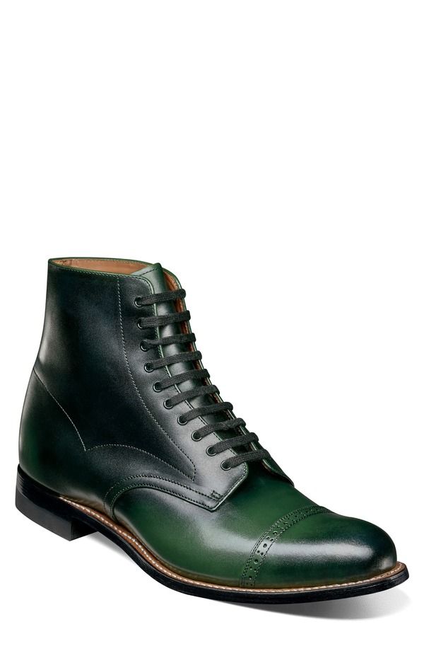 ステイシーアダムス メンズ シューズ ブーツ・レインブーツ キャップ レース Stacy Adams Madison Cap Toe Lace Up Boot Green グリーン