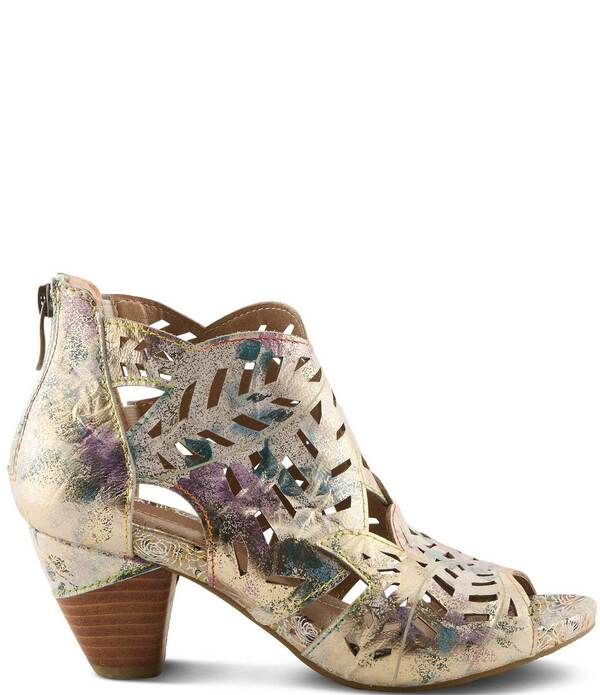 ラリティステ レディース シューズ ブーツ・レインブーツ トール レザー LARTISTE IconMet HandPainted Metallic LaserCut Leather Peep Toe