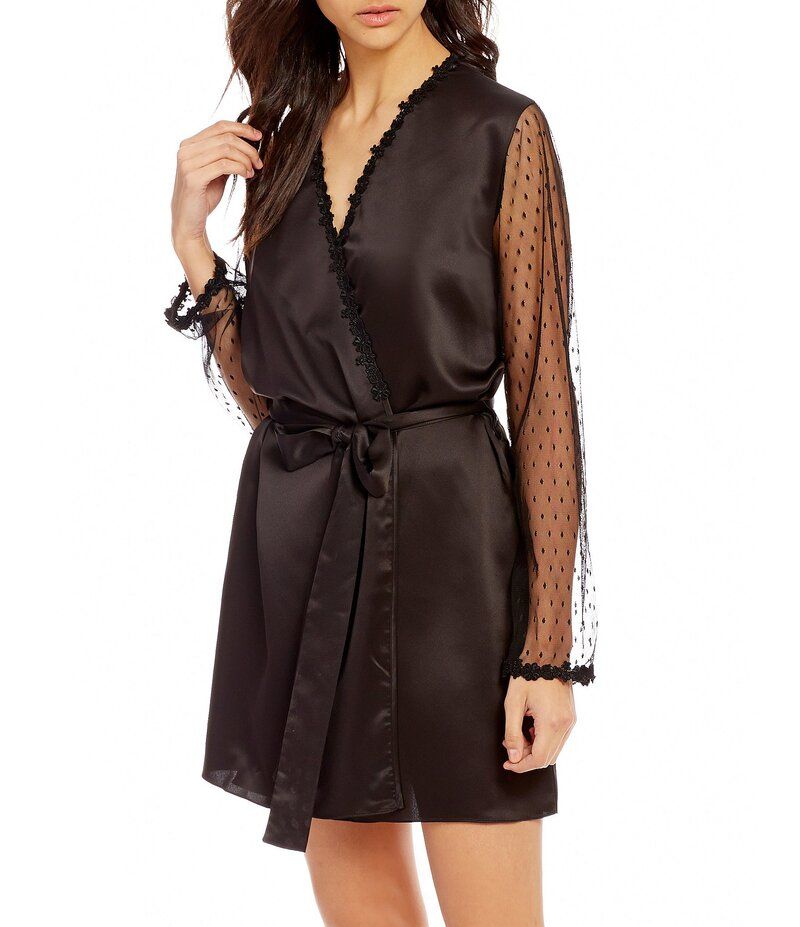 フローラニクルーズ レディース アンダーウェア ナイトウェア Flora Nikrooz Showstopper Wrap Robe Black ブラック