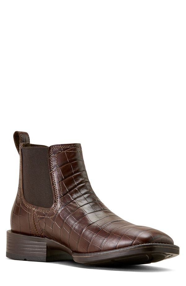 アリアト メンズ シューズ ブーツ・レインブーツ チェルシーブーツ チェルシー Ariat Booker Wide Square Toe Western Chelsea Boot Brown ブラウン