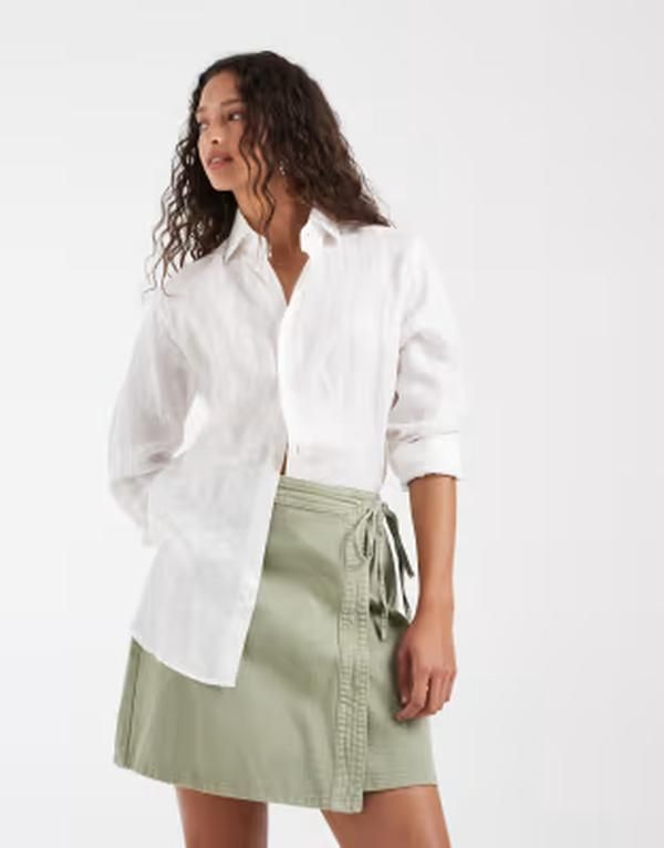 ヴェロモーダ レディース ボトムスカート ミニ デニム Vero Moda denim wrap mini skirt in laurel Wreath デニム