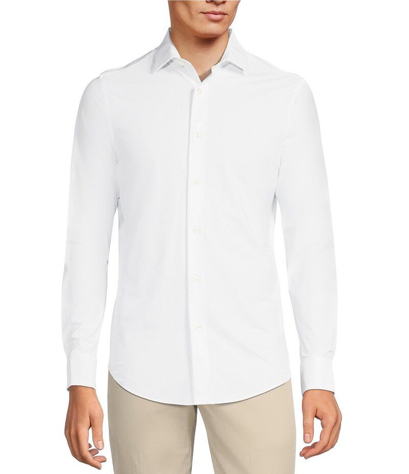ムラノ メンズ トップス シャツ トール 長袖 Murano Big Tall Collezione Canclini SlimFit Solid LongSleeve Techno Woven Sh