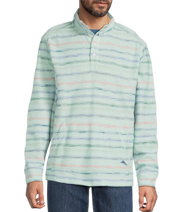 トッミーバハマ メンズ アウター ニット・セーター モックネック Tommy Bahama Minori Sands Button Mockneck Stripe Pullover Pale Opal 17,836円
