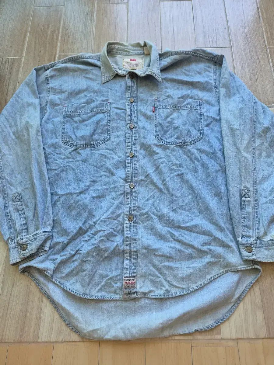 90s LEVI'S リーバイス 赤タブ デニム シャツ L