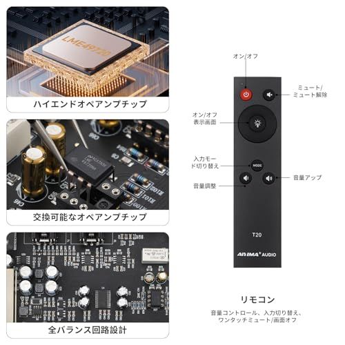 フルバランスHi-Fi真空管プリアンプ TUBE ECC83 LME49720 AIYIMA T20 フルバランスHi-Fi真空管プリアンプ TUBE ECC83プリアンプ