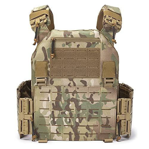 [TWINFALCONS] タクティカルベスト 軽量 プレートキャリア サバゲー用 サバイバルベスト MOLLE モール対応 戦術 サイズ調整可 1000Dナイロン素材 レーザー切断 アップグレード ベスト 通気 バックル付き MK3 MK4 b99173de